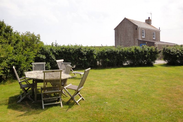 View of the garden at Treeve Moor Cottage